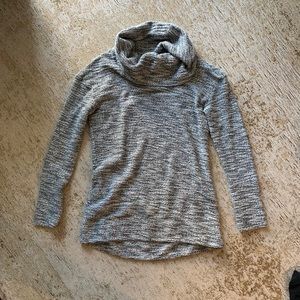 Heather-Gray Cowl-neck Sweater